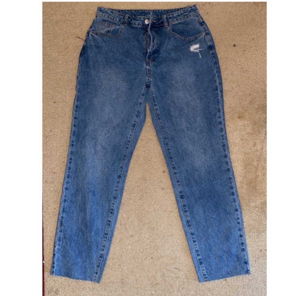 NWOT Shein Curvy High Waist Ripped Mom Jeans - Picture 4 of 13